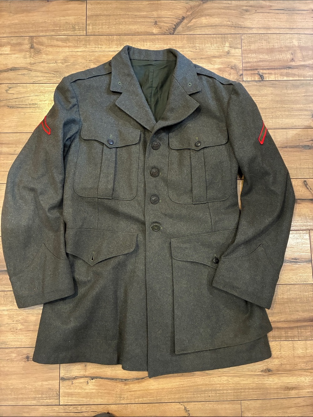 USA Marines 1944 Military-Style Wool Coat